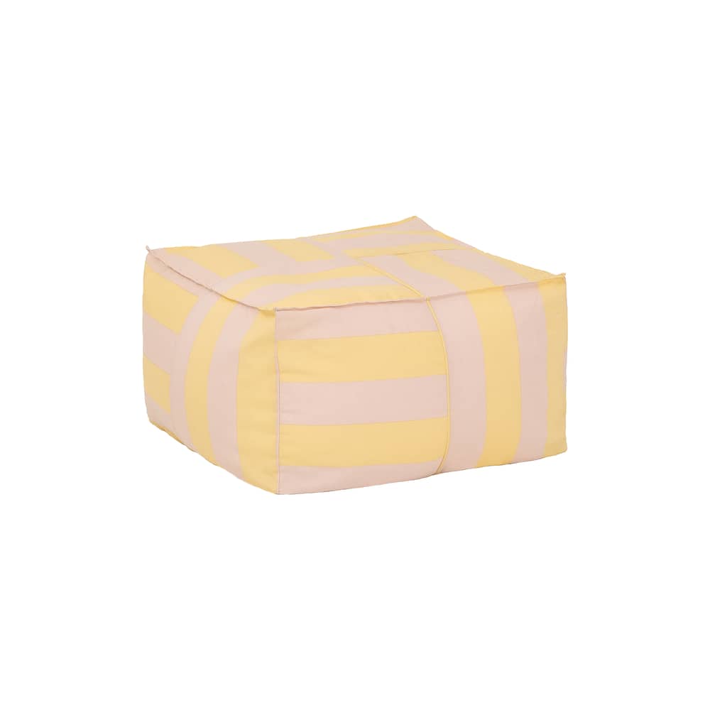 Pouf per esterno Otto tessuto giallo - NOBODINOZ - Giallo e Rosa - Polistirolo espanso, Tessuto acrilico