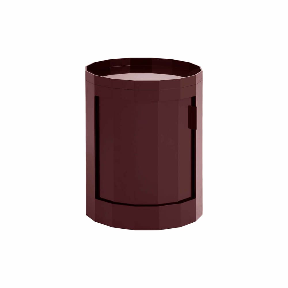 Rangement Facet Low / H 49 cm - 1 porte / Avec roulettes - Hay - Bordeaux - ABS recyclé
