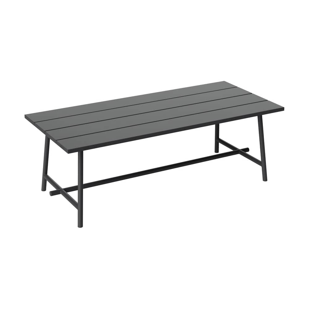 Fred\'s Rectangular table metal black / 220 x 100 cm - 6 to 8 people - Fatboy - Charcoal grey - Aluminium