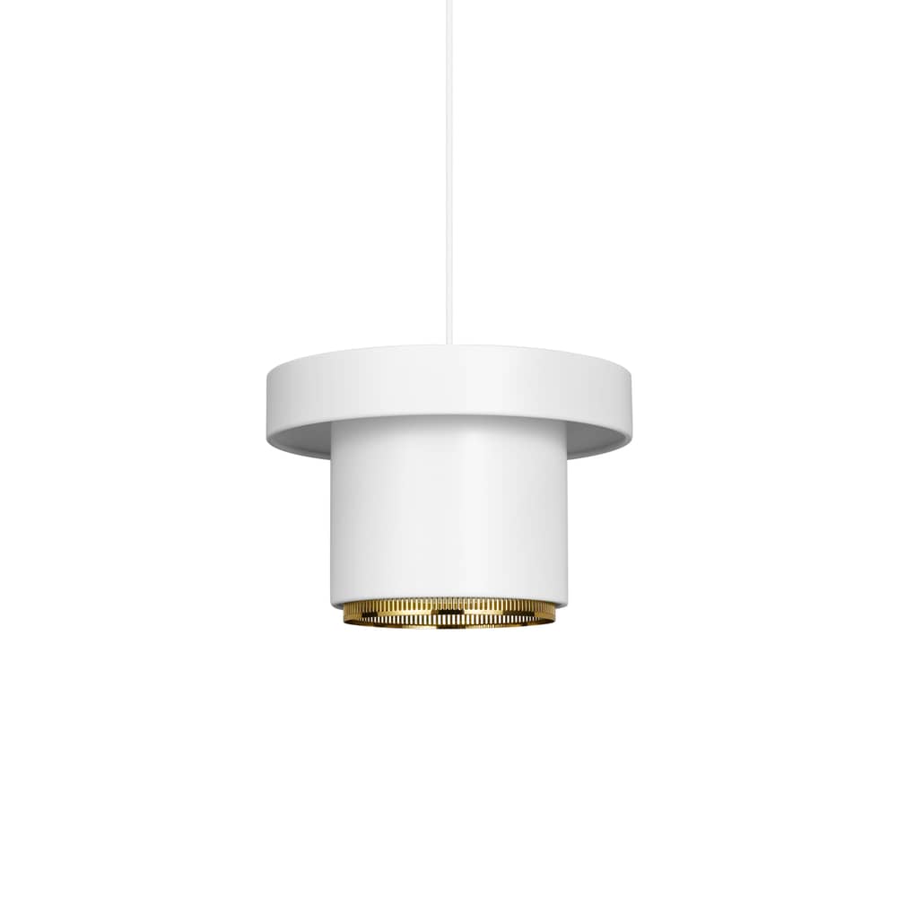Sospensione A201 metallo bianco / Alvar Aalto, 1952 - ARTEK - Bianco / Ottone - Acciaio