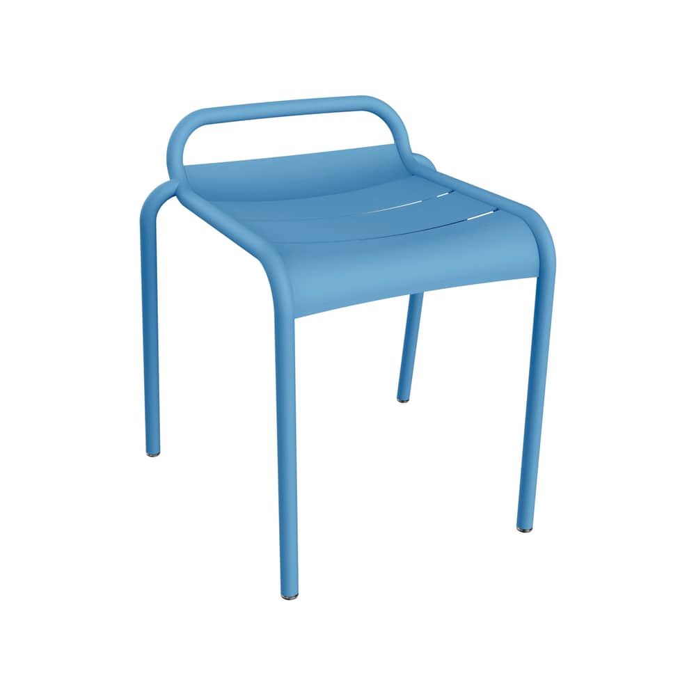 Stappelbarer Hocker Luxembourg metall blau / Aluminium - Fermob - Blau Maya - bemaltes Aluminium