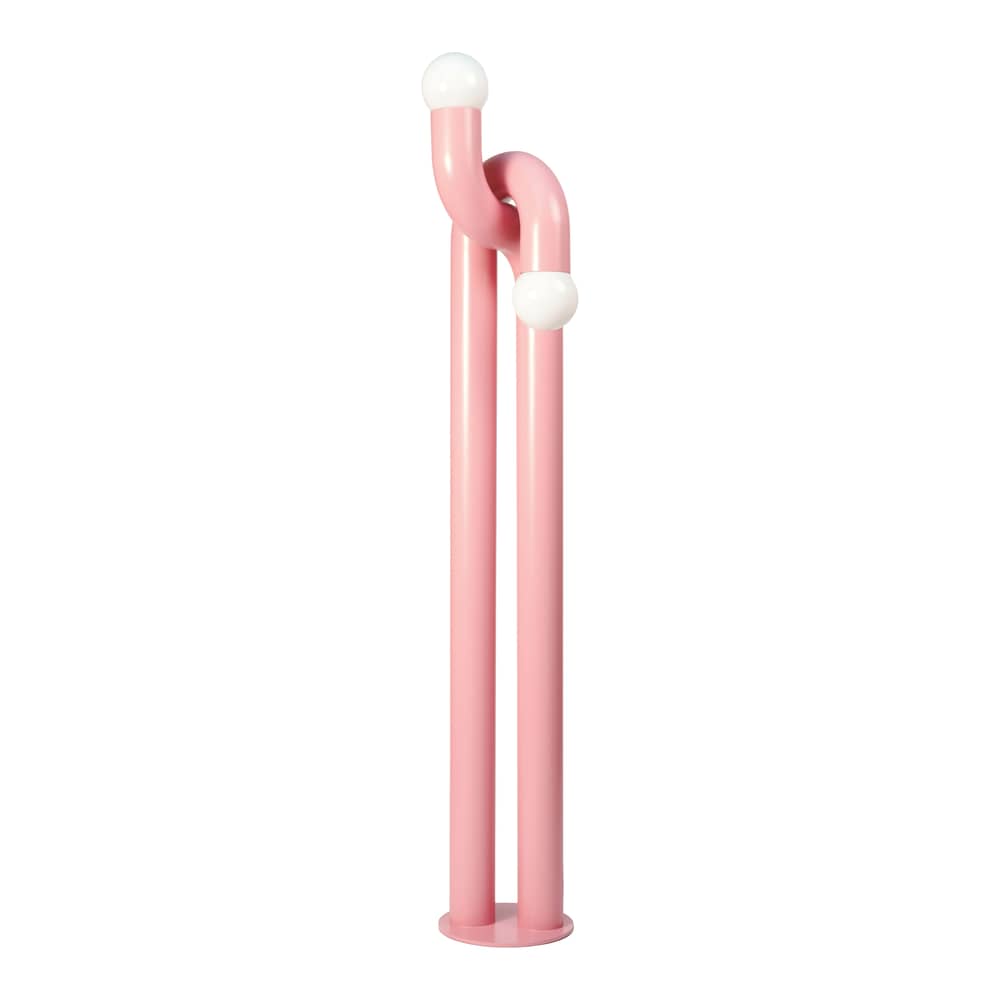 Stehleuchte Modulation metall rosa / H 185 cm - Axel Chay - Rosa - Glas, lackierter Stahl