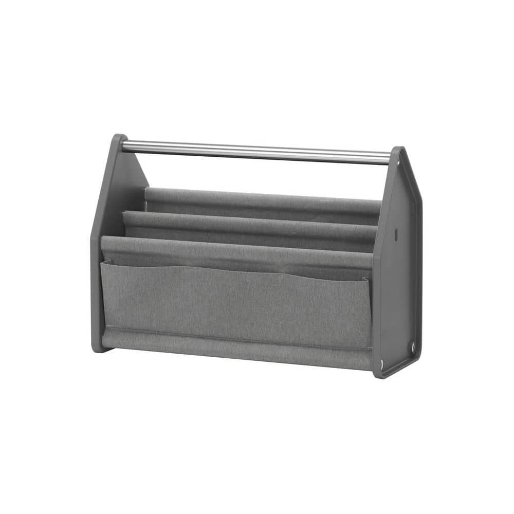 Panier Locker Box / Organiseur de bureau  transportable - Tissu / L 46,5 cm - Vitra - Gris foncé - Aluminium, Polyester recyclé, Tissu polyester