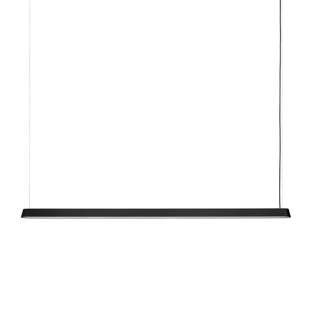 Pendelleuchte Linear LED metall schwarz / L 169,2 cm - Aluminium - Muuto - Schwarz - Aluminium