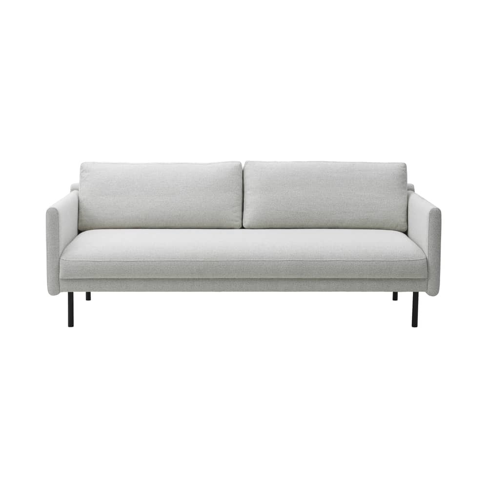 Divano destro Rar tessuto bianco / 3 posti - L 204,5 cm - Normann Copenhagen - Tessuto Bianco - Acciaio, Legno, Schiuma PU, Tessuto