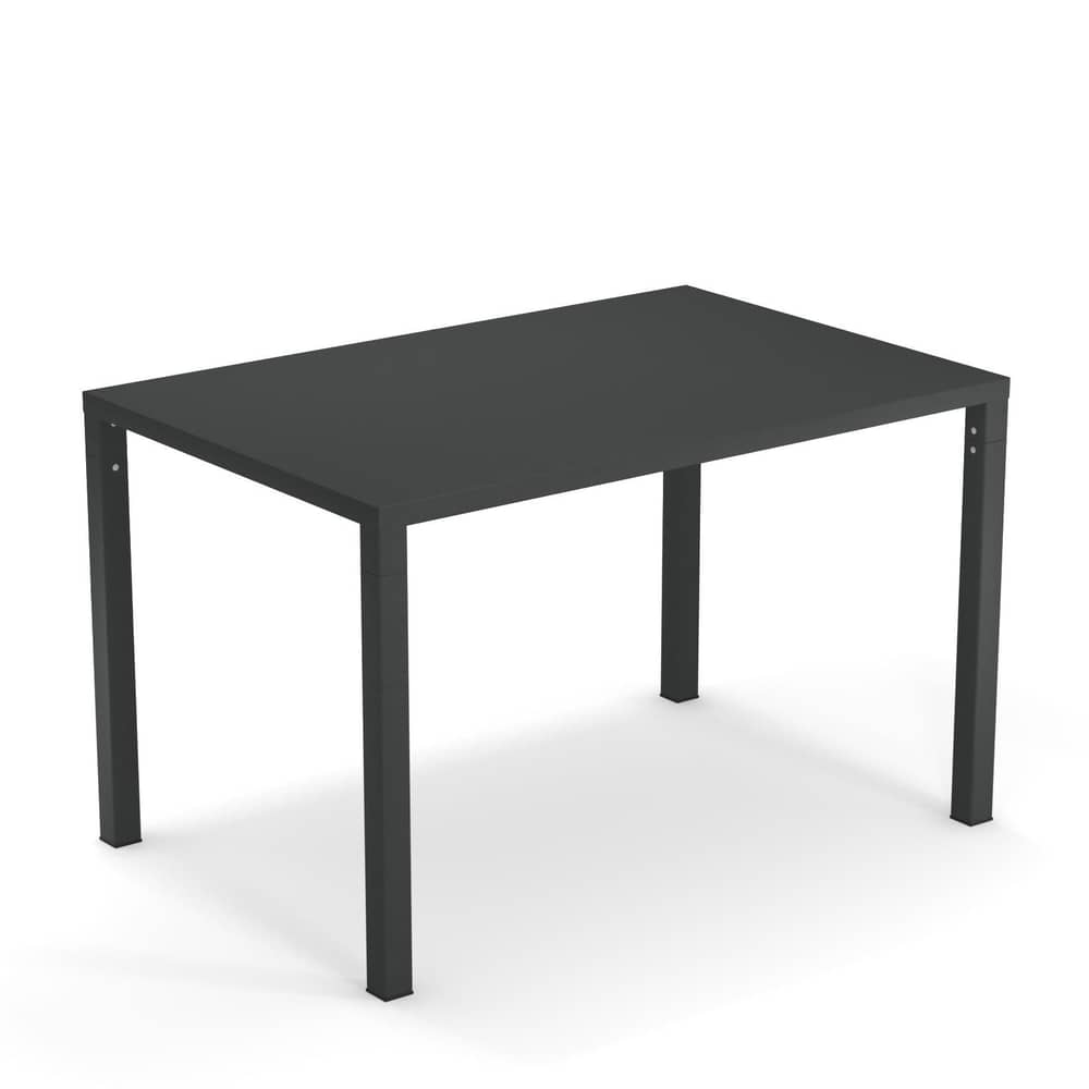 Nova Rectangular table grey metal / Metal - 120 x 80 cm - Emu - Antique Iron - Varnished steel