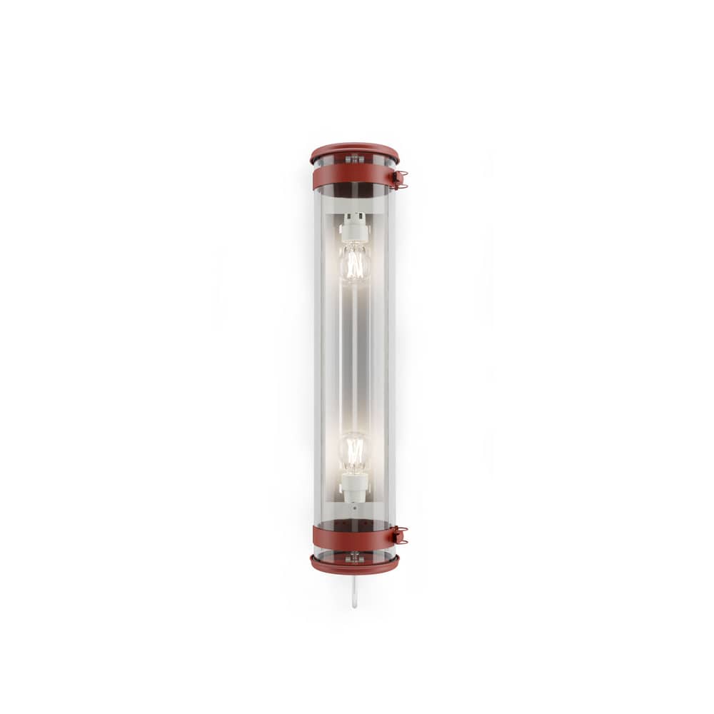 Applique d\'extérieur Rimbaud / Suspension - L 68 cm - SAMMODE STUDIO - Rouge / Argent - Acier inoxydable, Aluminium anodisé, Verre borosilicaté