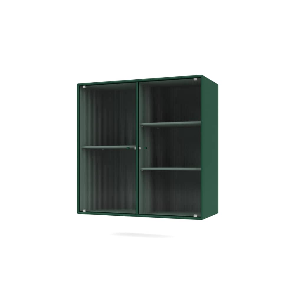 Portaoggetti da parete Ripple II legno verde / Utensile - L 69,6 x P 30 x H 69,6 cm / Vetro ondulato - MONTANA - Pino 136 - MDF laccato, Vetro ondulato