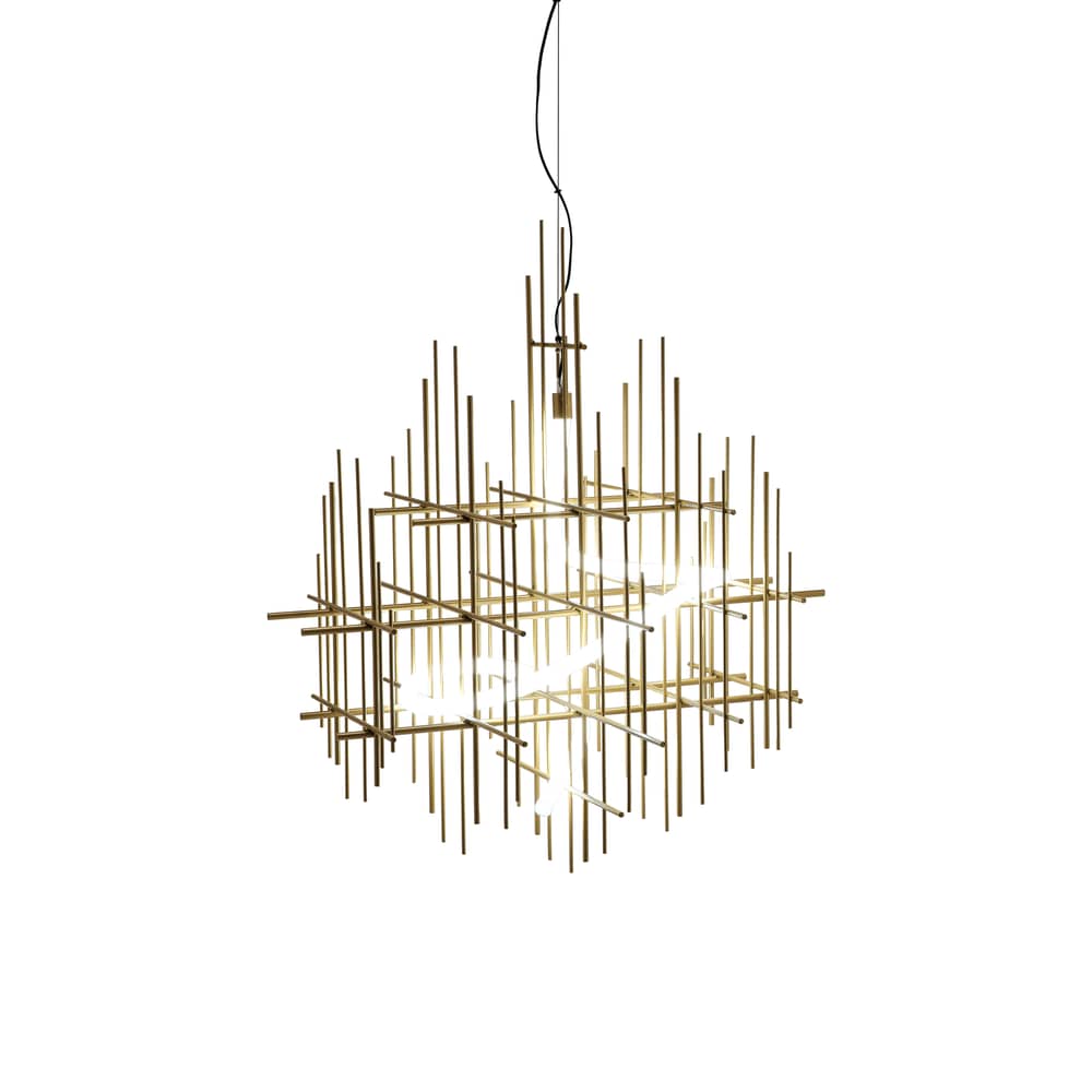 Sospensione Metrica metallo oro / 67 x 61 x H 74 cm - Mogg - Oro - Ferro, Silicone