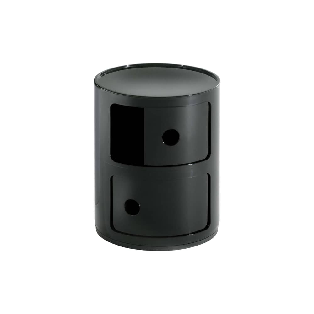 Componibili Storage plastic material black / 2 drawers - H 40 cm - Kartell - Black - ABS