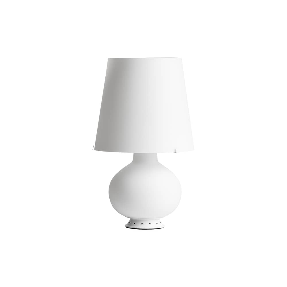 Fontana 1853 Medium Table lamp glass white / H 53 cm - Max Ingrand, 1954 - Fontana Arte - White - Painted metal, Satin blown glass
