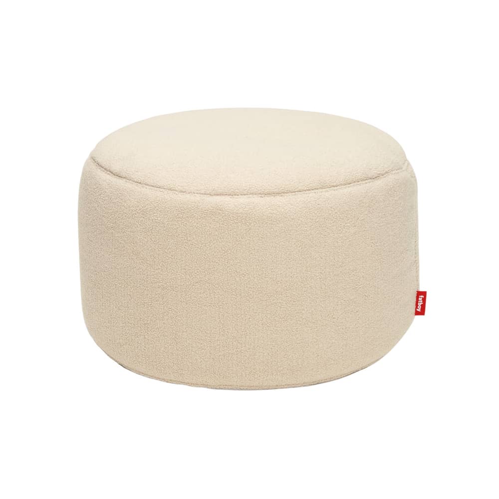 Sitzkissen Point Large Sherpa textil weiß beige / Ø 70 cm - Stoff Sherpa (Webpelz) - Fatboy - Naturweiß (Plüschstoff Sherpa) - Sherpa-Fleece-Stoff