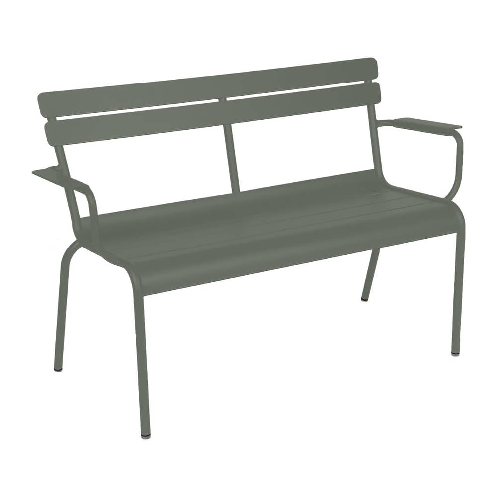 Bank mit Rückenlehne Luxembourg metall grün / 2-Sitzer - L 131 cm - Fermob - Rosmarin - Aluminium