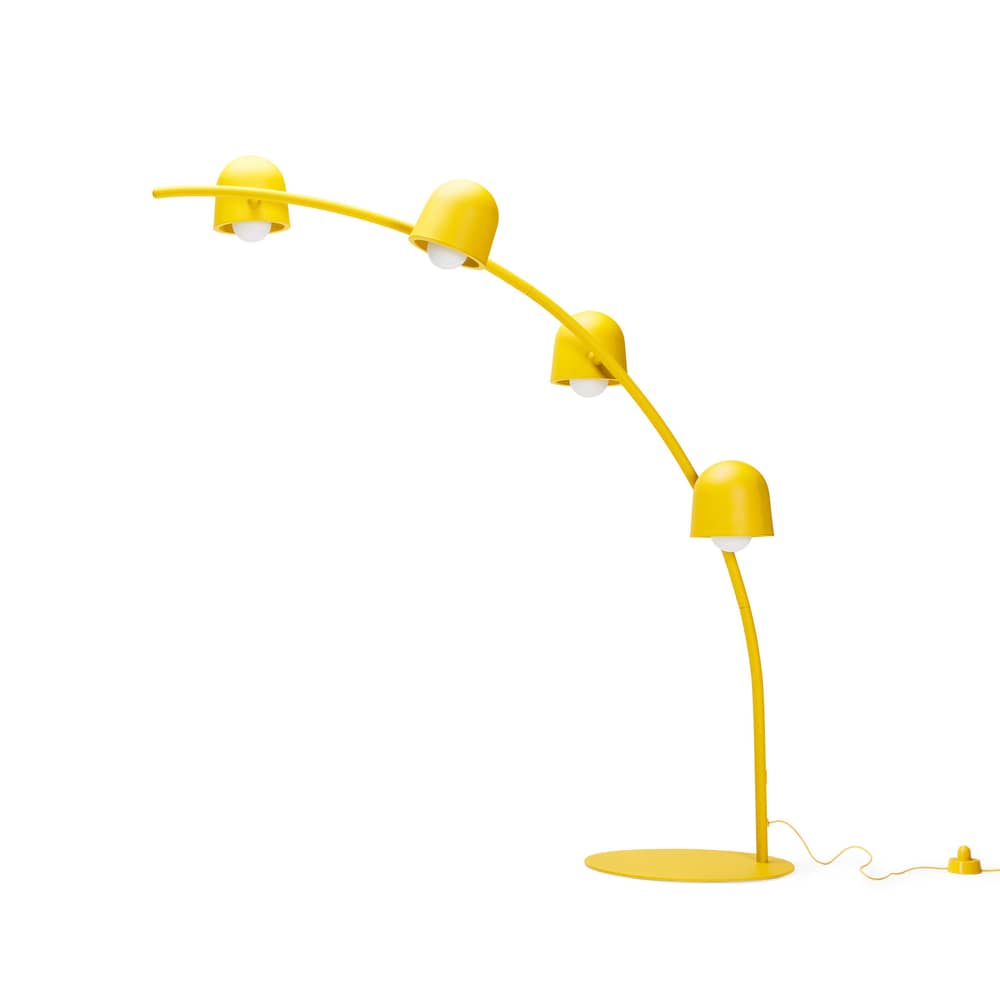 Lampada a stelo Big Lebow metallo giallo / H 234 x L 186 cm - 4 abat-jours orientabili / Metallo - Fatboy - Giallo - Acciaio, Alluminio