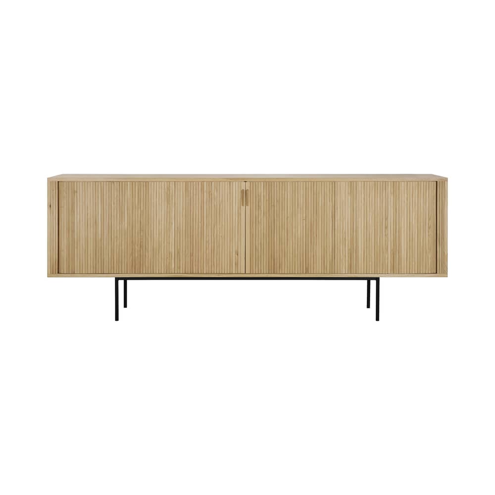 Buffet Roller Max bois naturel / l 224 x H 80 cm - Ethnicraft - L 224 cm - Chêne massif huilé, Métal