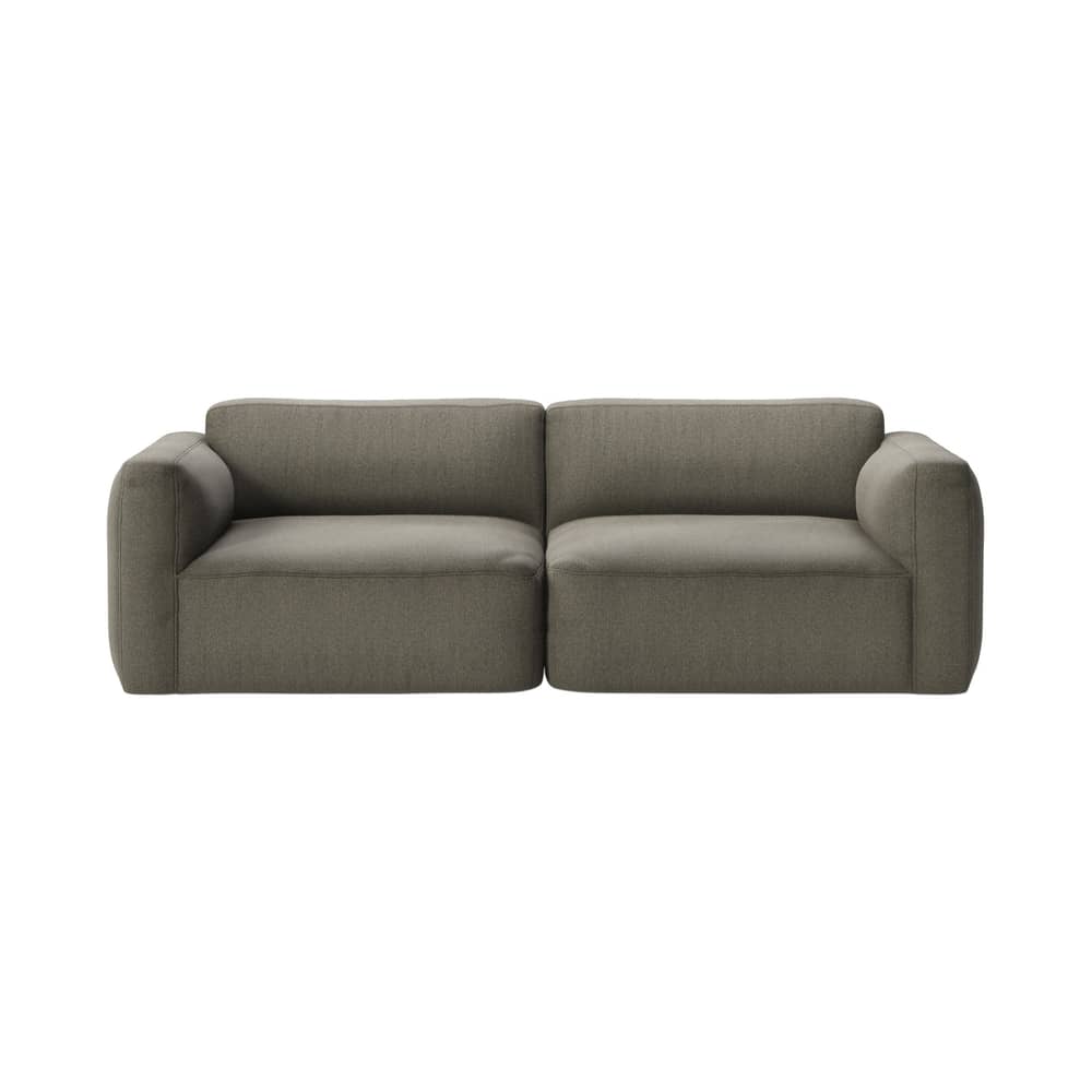 Canapé droit Develius A tissu vert / 3 places - L 220 cm - &tradition - Kaki (tissu Barnum 08) - Bois, Mousse HR, Tissu