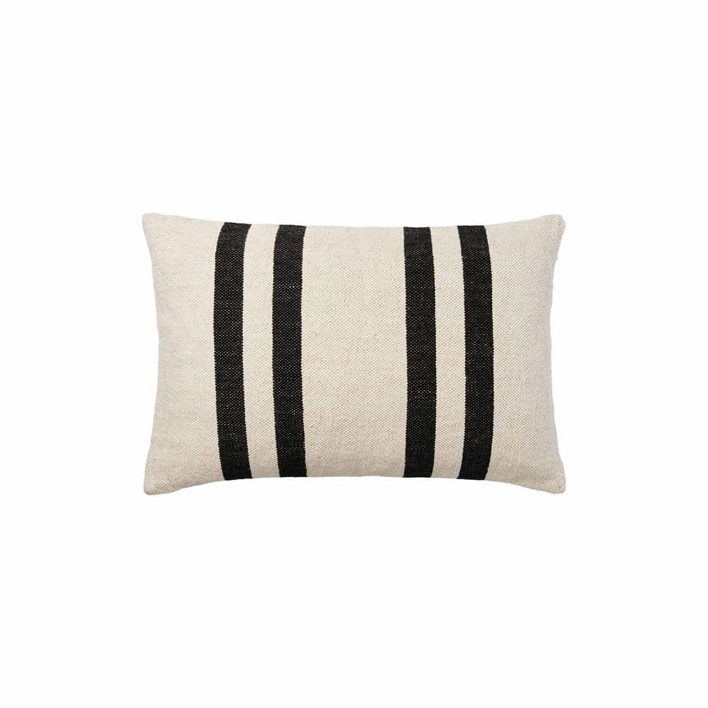 Sigrun Cushion cover textile white / 40 x 60 cm - BROSTE COPENHAGEN - White / Black - Cotton, Linen