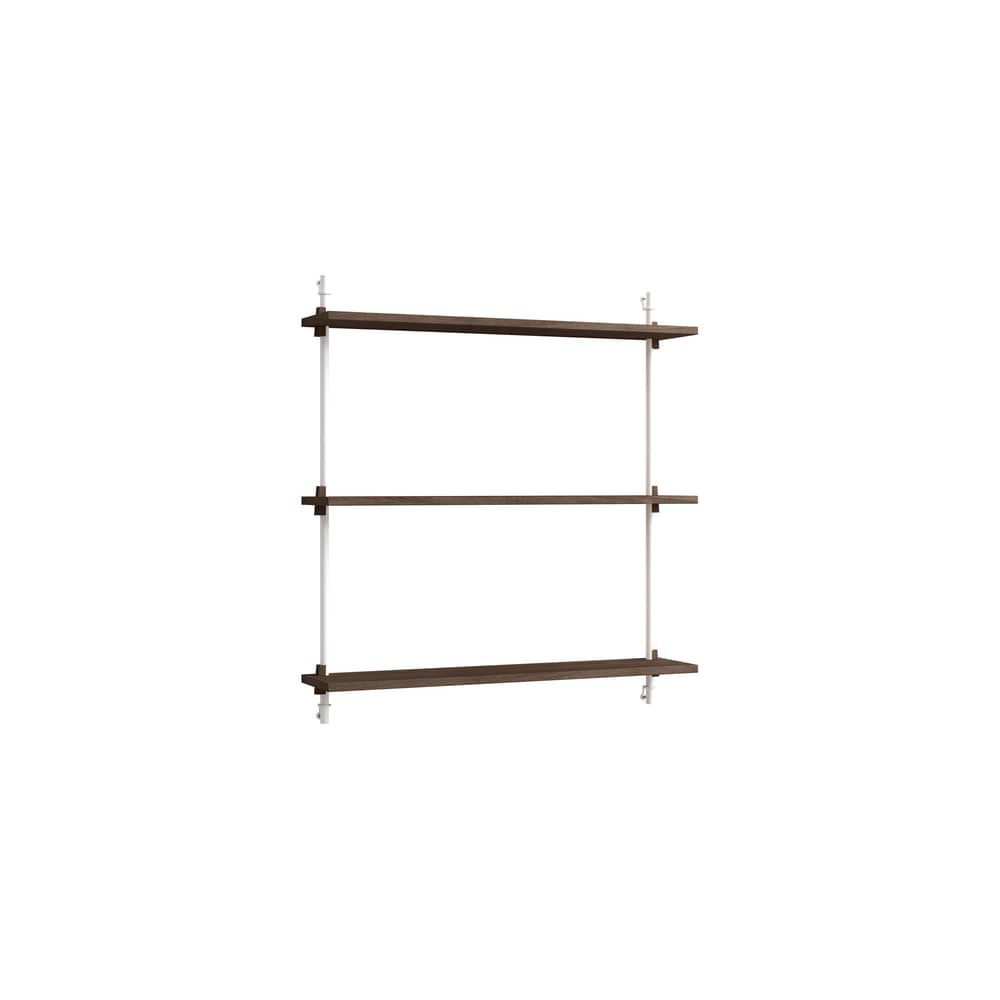 Scaffale Wall Shelving – ws.85.1 legno marrone / En&ls 85 x H 85 cm x P 17,5 cm - MOEBE - Rovere affumicato / Bianco - Acciaio, MDF impiallacciato rovere