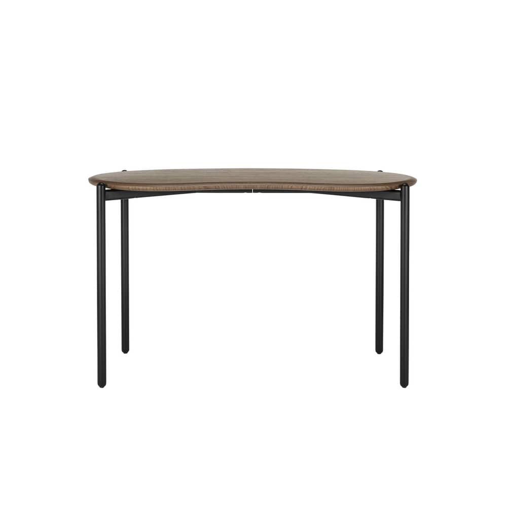 Schreibtisch Lunat holz natur / 119 x 59 cm - Nussbaum - Kartell - Nussbaum / Beine schwarz - bemalter Stahl, Nußbaumfurnier