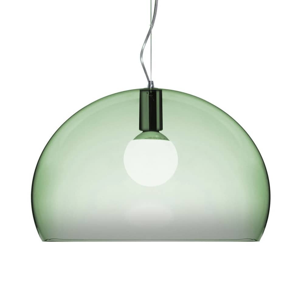 Suspension FL/Y Small plastique vert / Ø 38 cm - Kartell - Vert sauge - PMMA teinté dans la masse