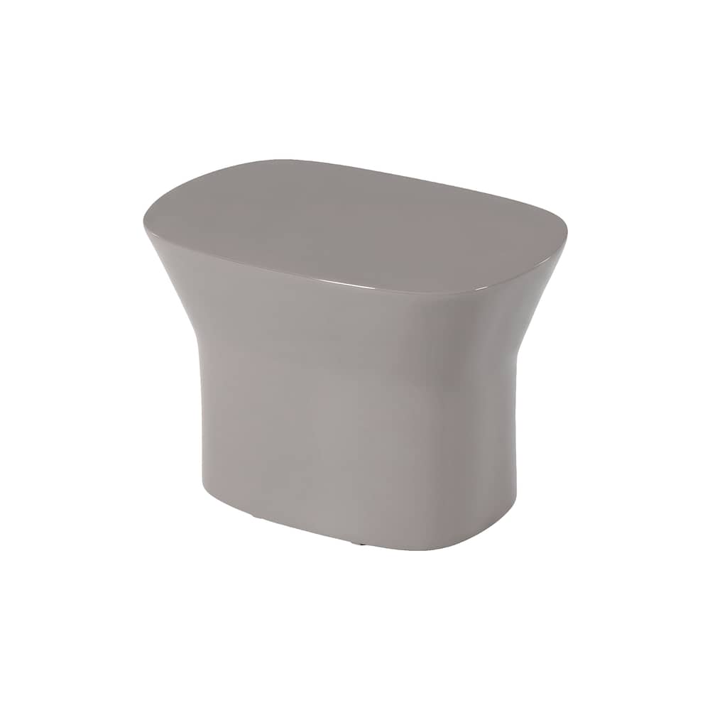 Table d\'appoint Egadi / 33 x 50 cm x H 33 cm, ciment émaillé - Unopiu - Gris Stone - Ciment émaillé