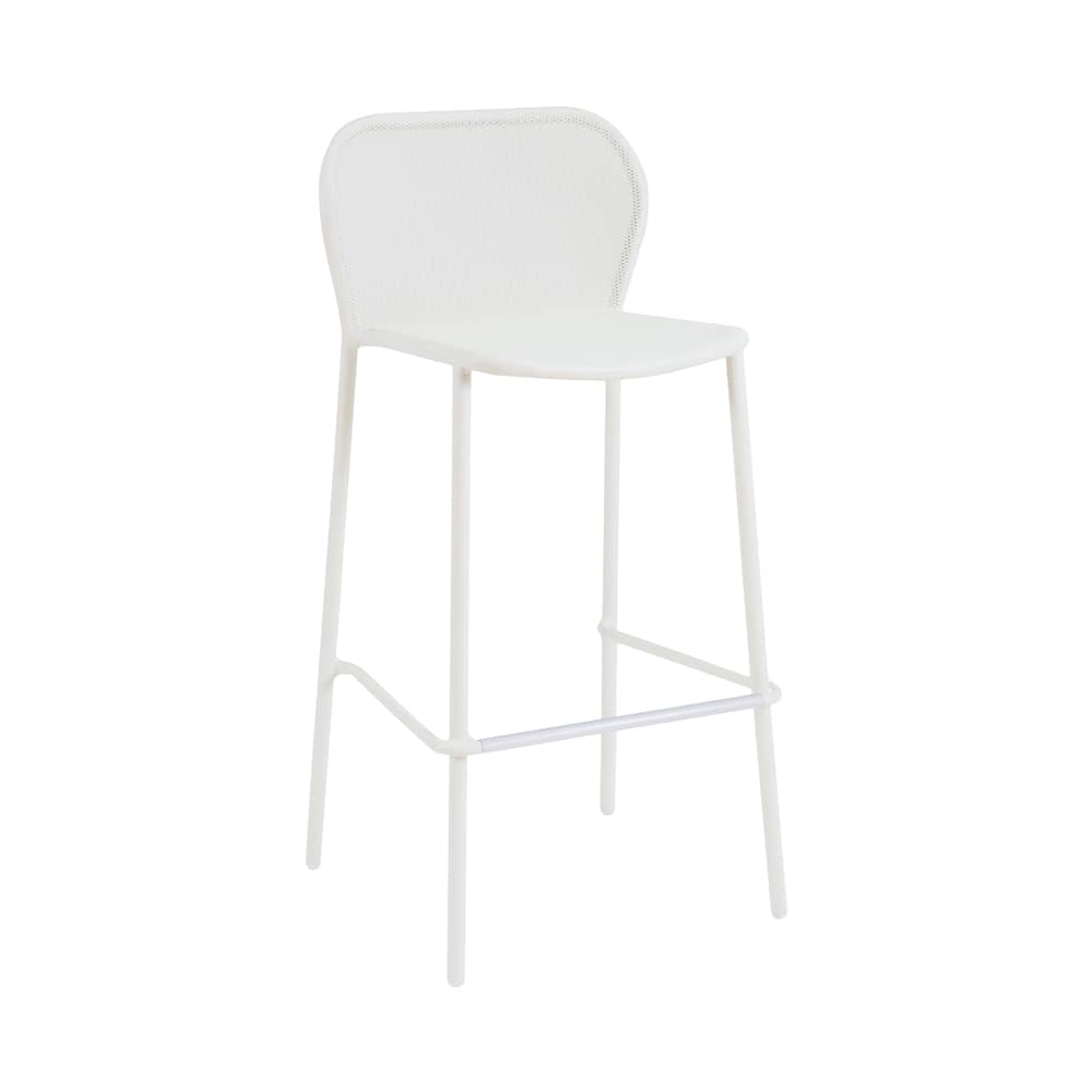 Chaise de bar Darwin métal blanc / H 75 cm - Emu - Blanc - Acier verni