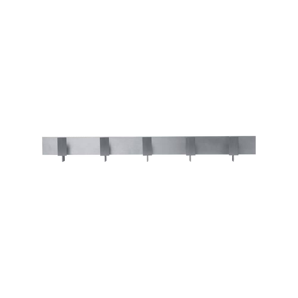 Wandgarderobe Lager metall silber / L 71 cm - 5 Wandhaken - Ferm Living - Gebürstetes Aluminium - gebürstetes Aluminium