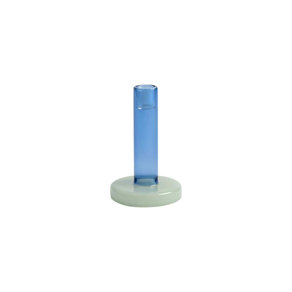 Bougeoir Bole Small verre bleu / Ø 10 x H 15 cm - & klevering - Bleu / Aqua - Verre borosilicaté