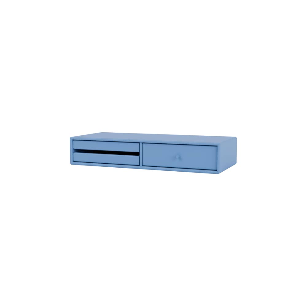Coiffeuse Makeup bois bleu / Console murale - L 69.6 x P 30 x H 12.6 cm - MONTANA - Azure 154 - MDF laqué