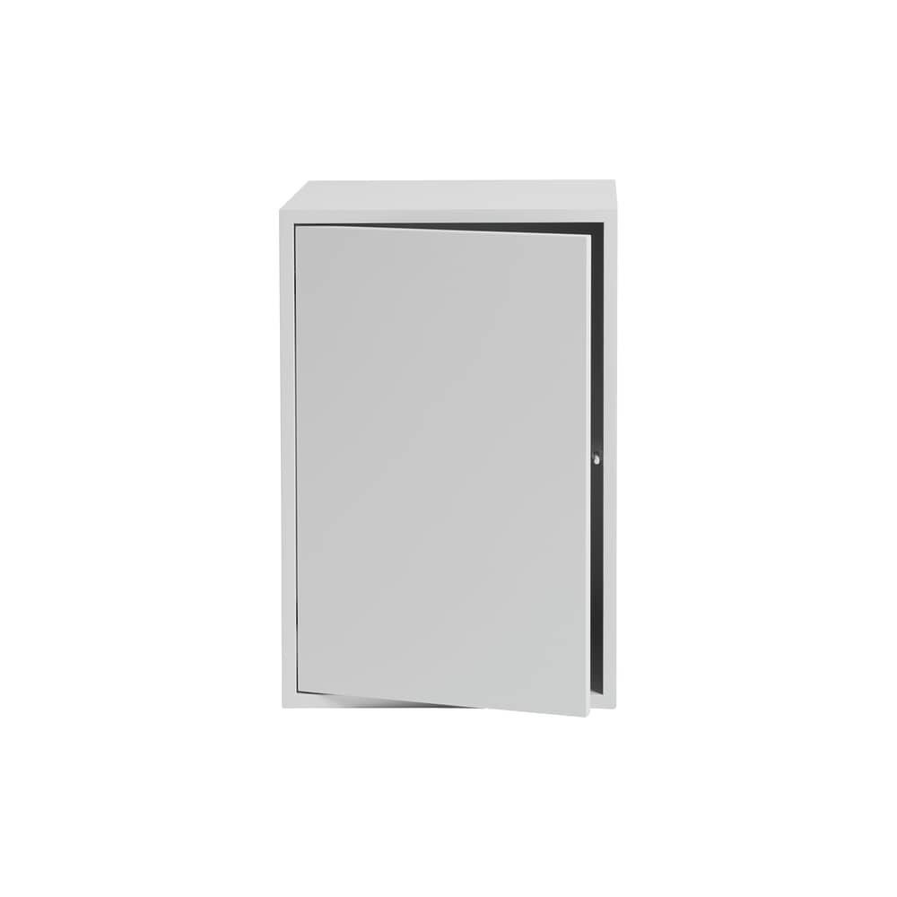 Stacked Shelf wood grey / 43 x 65 cm - With door - Muuto - Grey - Painted MDF