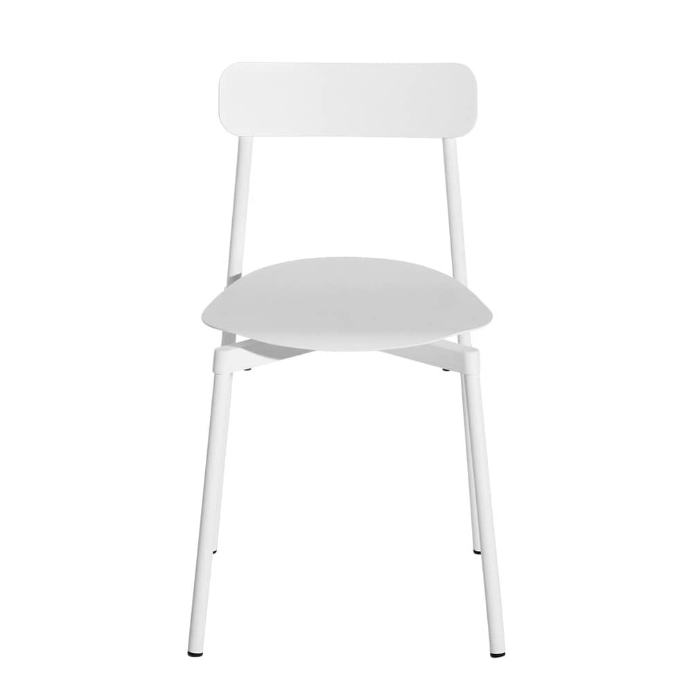 Stapelbarer Stuhl Fromme metall weiß / Aluminium - Petite Friture - Weiß - Aluminium