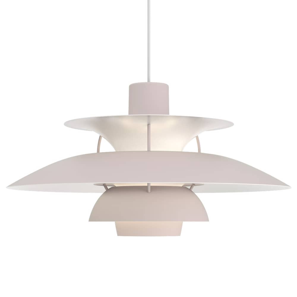 Suspension PH 5 Pastels / Ø 50 cm - Poul Henningsen, 1958 - Louis Poulsen - Monochrome gris oyster - Aluminium laqué