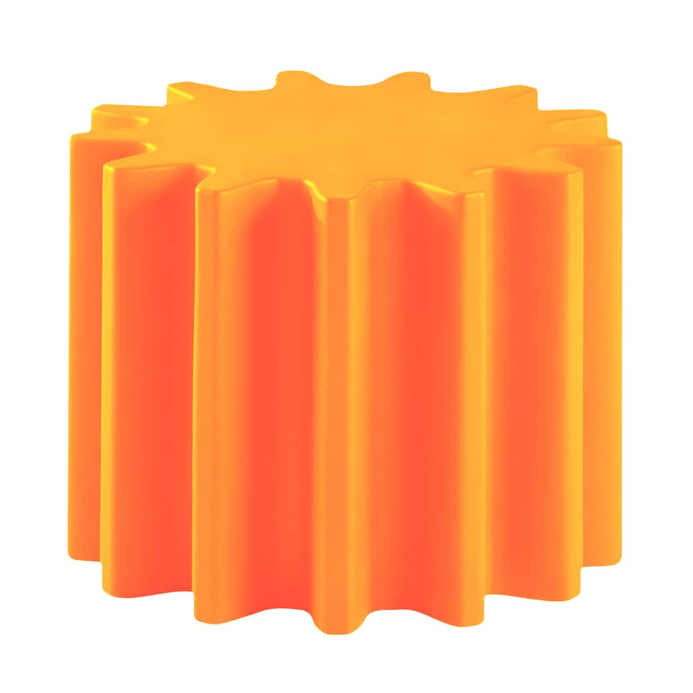 Table basse Gear plastique orange / Pouf - Ø 55 x H 43 cm - Slide - Orange - Polyéthylène