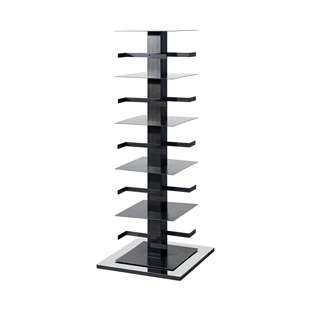 Bibliothèque rotative Ptolomeo métal noir H 110 cm / 4 faces - Livres vertical - Opinion Ciatti - Noir / Acier - H 110 cm - Acier laqué