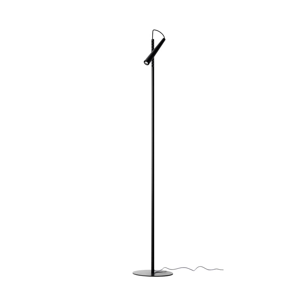 Magneto LED Floor lamp metal black / Small reading lamp - Foscarini - Black - Lacquered steel