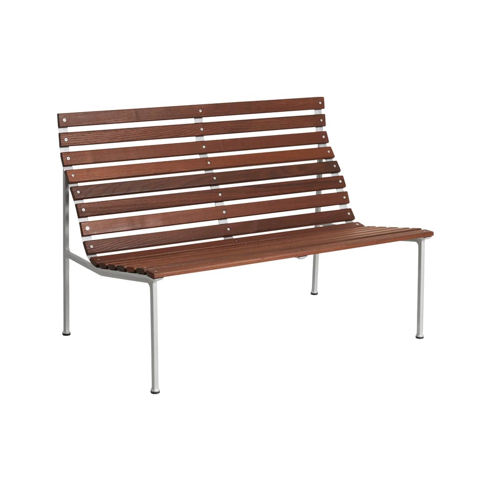 Traverse Lounge Bench wood brown / L 126 cm - Hay - Brown Wood - Aluminium, Thermo-treated solid ash wood