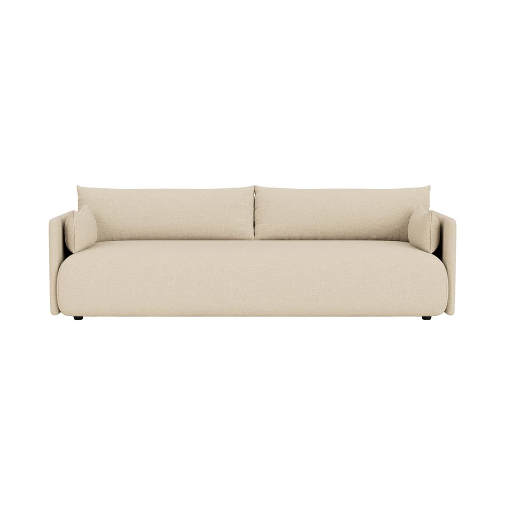 Canapé droit Offset tissu blanc / 3 places - L 228 cm - Audo Copenhagen - Logan Sand / Ecru - Mousse HR, Pin, Ressorts acier, Tissu Logan