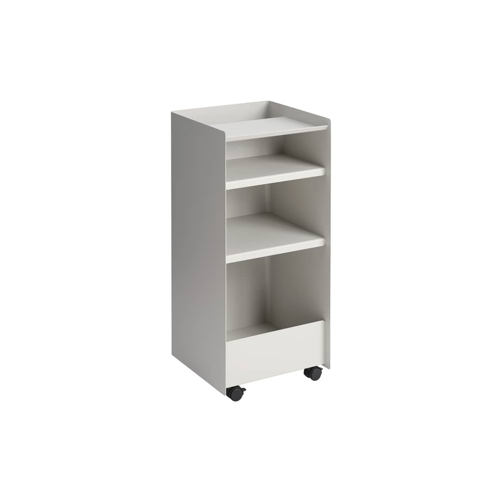Servierwagen auf Rollen Folded Tall metall grau / Aufgeklappt – H 83,7 cm - Muuto - Hellgrau - Stahl