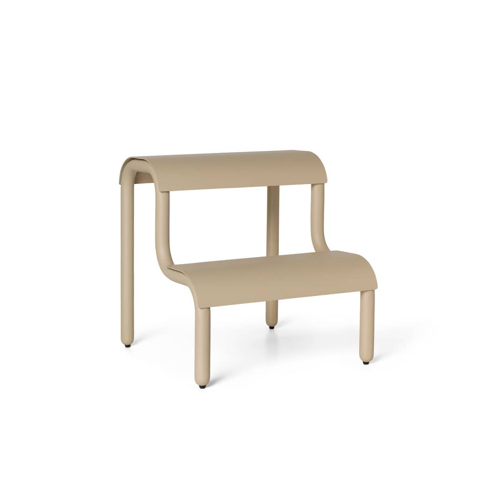 Marchepied Up Step métal beige / L 34 x P 35 x H 36 cm - Ferm Living - Beige Cachemire - Fer