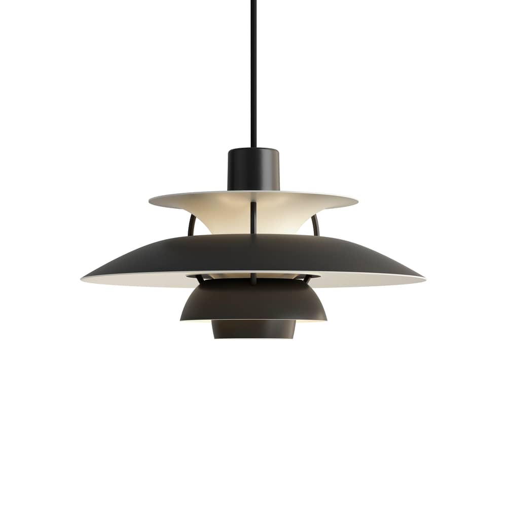 Pendelleuchte PH 5 Mini metall schwarz / Ø 30 cm - Louis Poulsen - Einfarbig schwarz - lackiertes Aluminium
