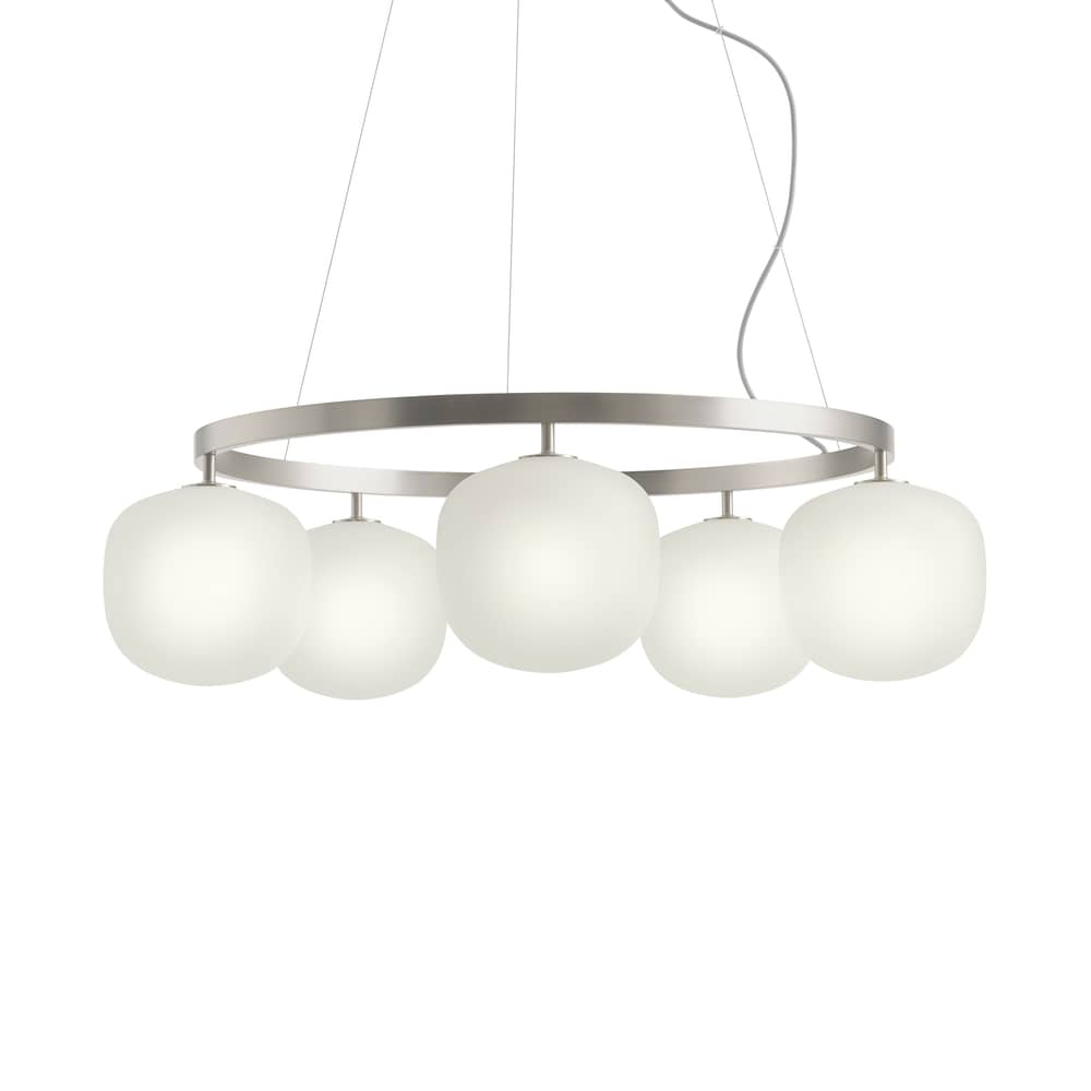Pendelleuchte Rime Chandelier glas silber / Ø 80 cm - Muuto - Aluminium - Aluminium, mundgeblasenes Glas
