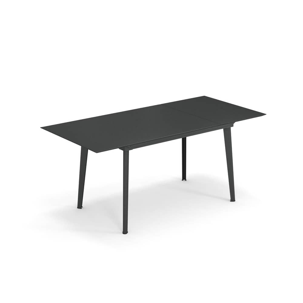 Ausziehtisch Plus4 Balcony grau metall / L 120 + 52 cm - 4 bis 6 Personen - Emu - Antikeisen - gefirnister Stahl
