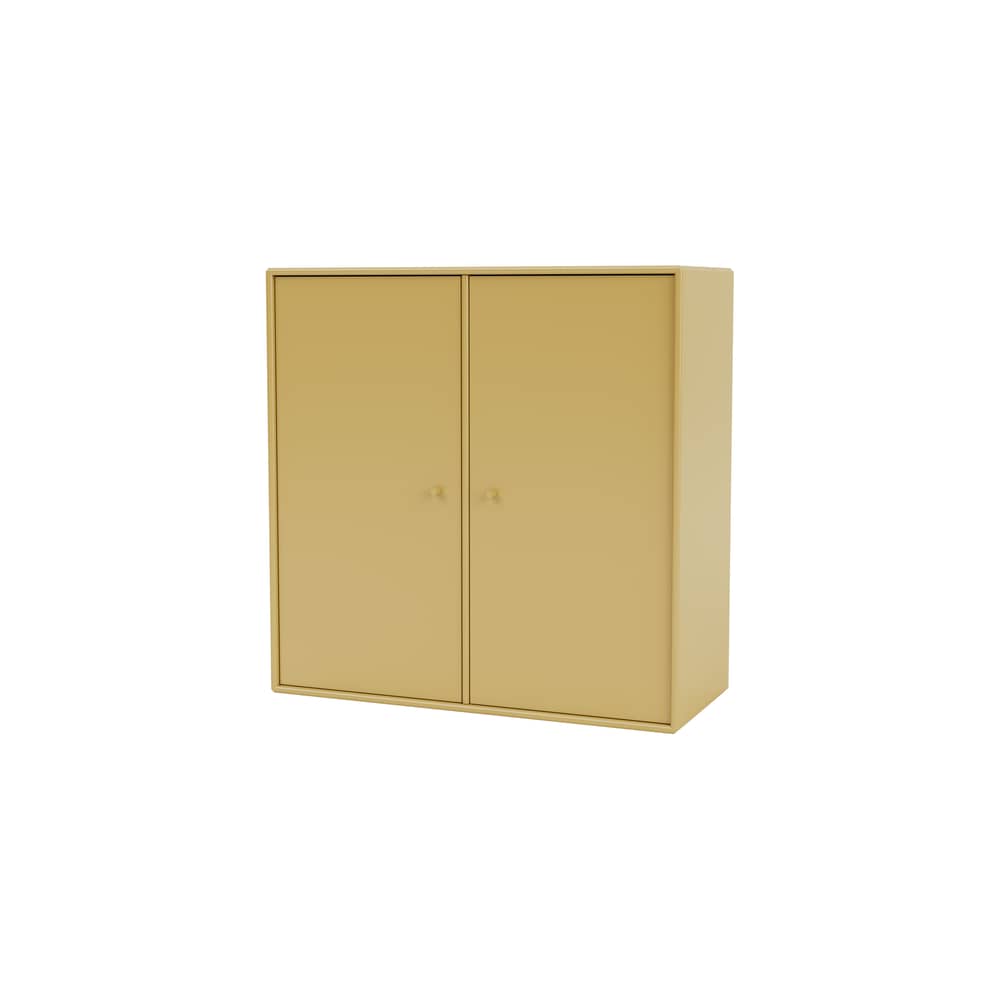 Portaoggetti da parete Cover Cabinet legno giallo / L 69,6 x P 30 x H 69,6 cm - 2 supporti - MONTANA - Cumino 157 - MDF laccato