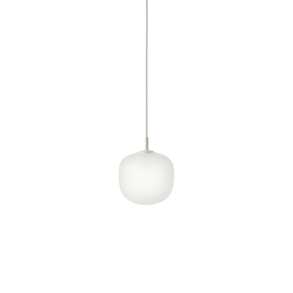 Suspension Rime verre l/ Ø 18 -  Soufflé bouche - Muuto - Monture blanche / Blanc - Aluminium verni, Verre soufflé bouche
