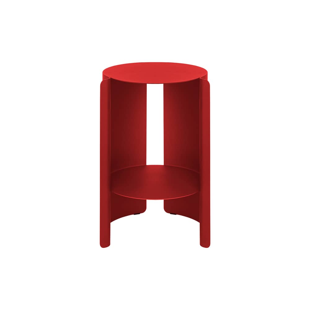 Table d\'appoint Wa métal rouge / Ø 32 x H 50 cm - NOO.MA - Rouge tomate - Acier thermolaqué