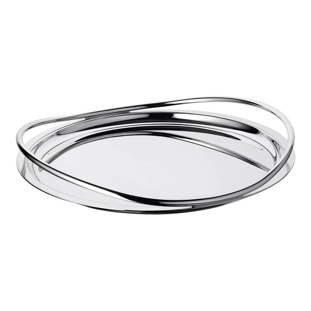 Tablett Vertigo silber metall von Andrée Putman / Ø 39 cm - Christofle - Versilbert - Versilbertes Metall