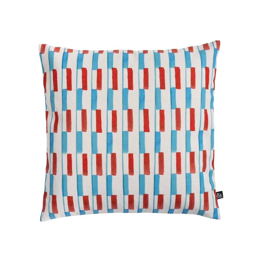 Clash Cushion cover textile multicoloured / 50 x 50 cm - & klevering - 50 x 50 cm / Blue & red - Polyester