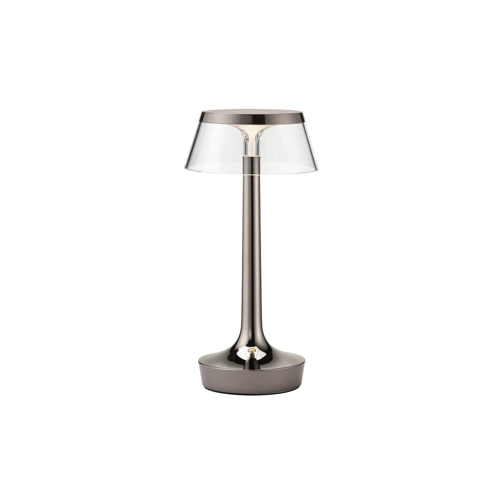Lampada senza fili ricaricabile Bon Jour Unplugged materiale plastico nero / LED - Dimmer sensibile - Flos - Cromato nero - ABS, PMMA