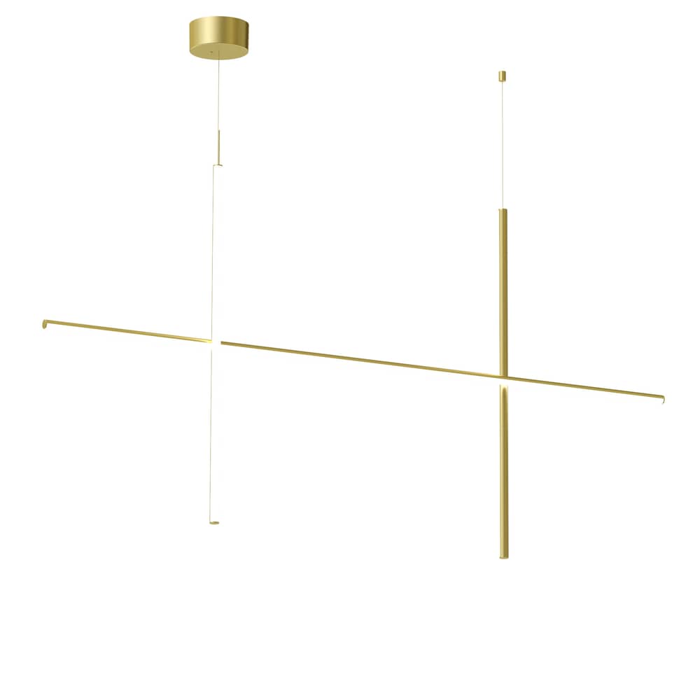 Pendelleuchte Coordinates S2 gold metall LED / L 176 cm x H 92 cm - Flos - Champagner eloxiert - extrudiertes Aluminium
