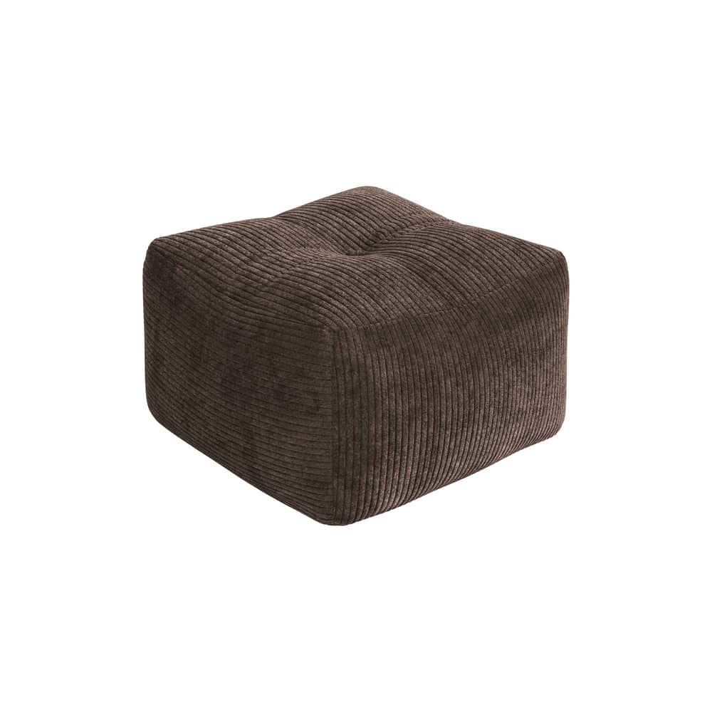Pouf Buddy tissu marron / 50 x 50 cm - KARUP - Cacao foncé 551 (velours côtelé) - 
